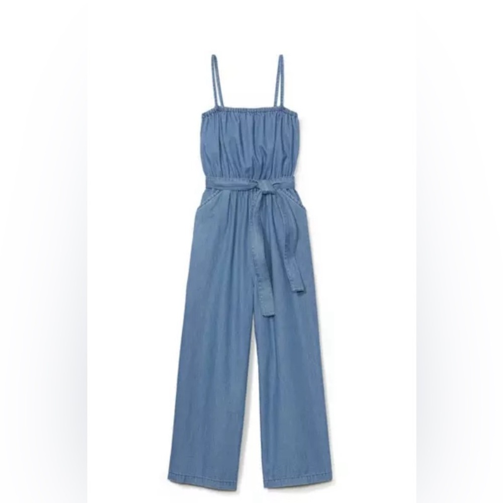 Old Navy 3X Chambray Tie-Belt Plus-Size Sleeveless Jumpsuit